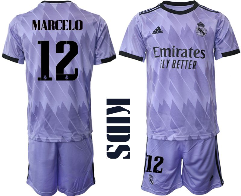 Youth 2022-2023 Club Real Madrid away purple #12 Soccer Jersey